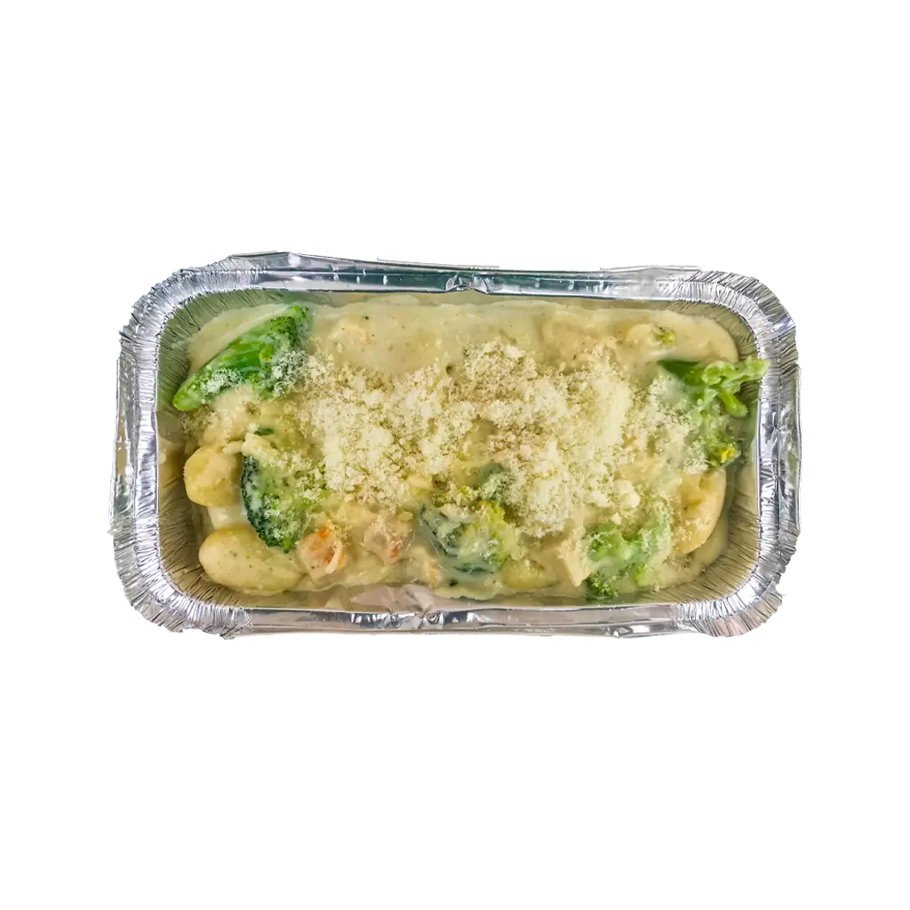 GNOCCHI BROCCOLI - Gnocchi Broccoli — Gnocchi a sýrová omáčka (3 druhy sýrů). Krémové a syté, přímo k vám domů. Objednej online!
