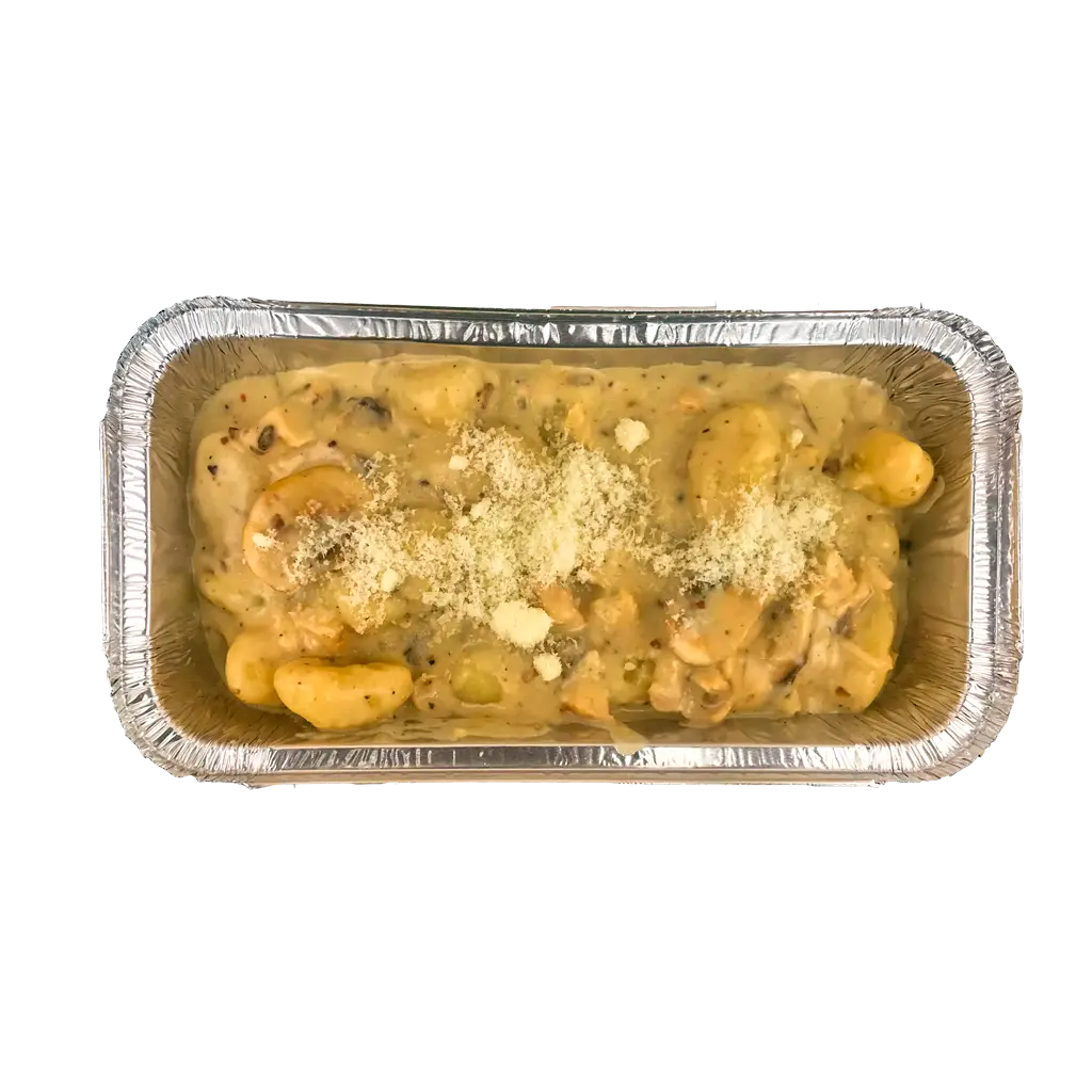 GNOCCHI CHAMPIGNONS - Gnocchi Champignons — Gnocchi a sýrová omáčka (3 druhy sýrů). Krémové a syté, přímo k vám domů. Objednej online!