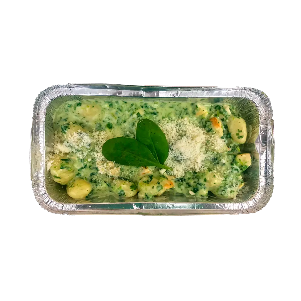 GNOCCHI SPINACI - Gnocchi Spinaci — Gnocchi a sýrová omáčka (3 druhy sýrů). Krémové a syté, přímo k vám domů. Objednej online!