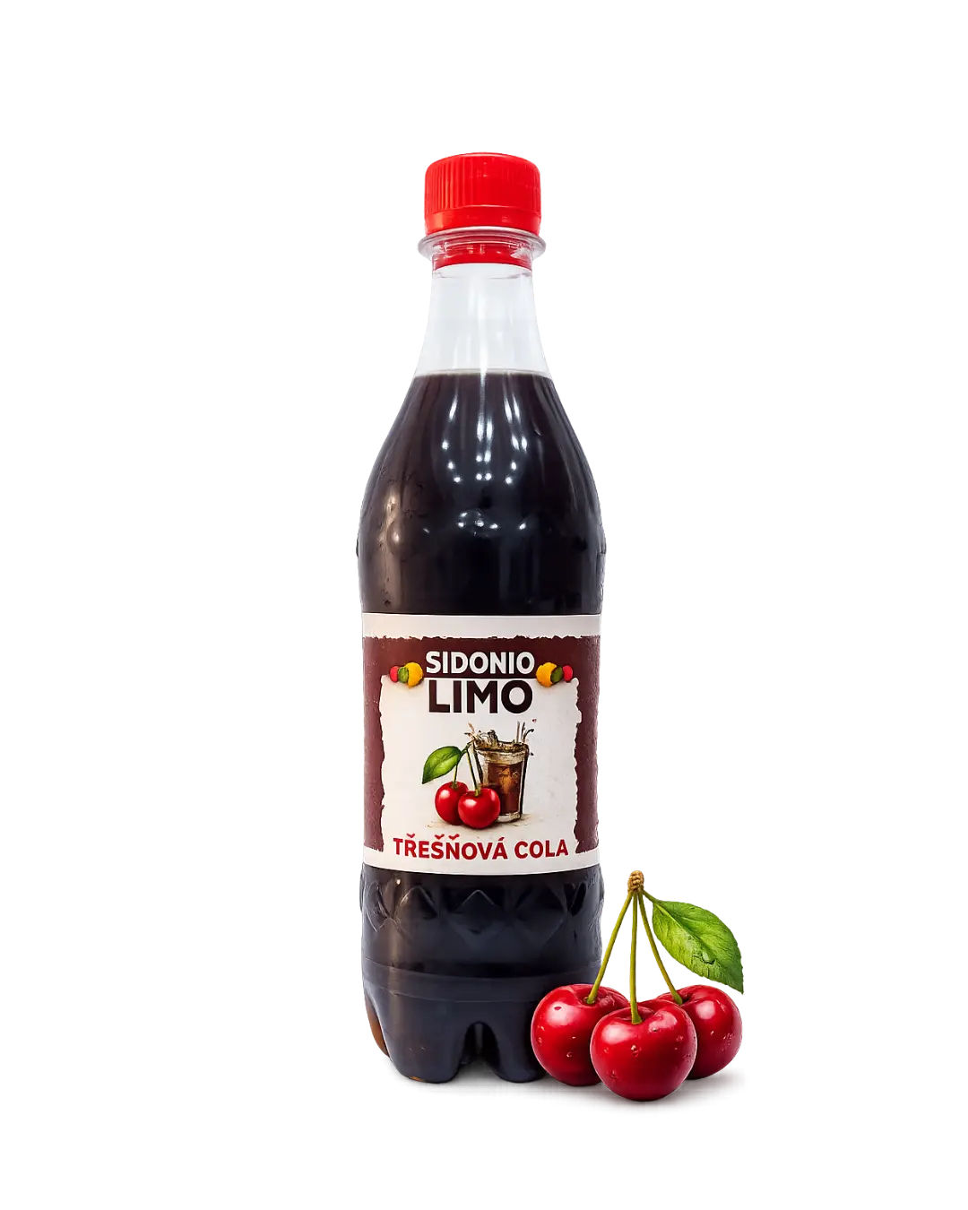 NÁPOJE SIDONIO LIMO TŘEŠŇOVÁ COLA - SIDONIO LIMO TŘEŠŇOVÁ COLA (0,5 l) — limonáda s příchutí třešní a coly. Skvělý doplněk k pizze, objednej online!