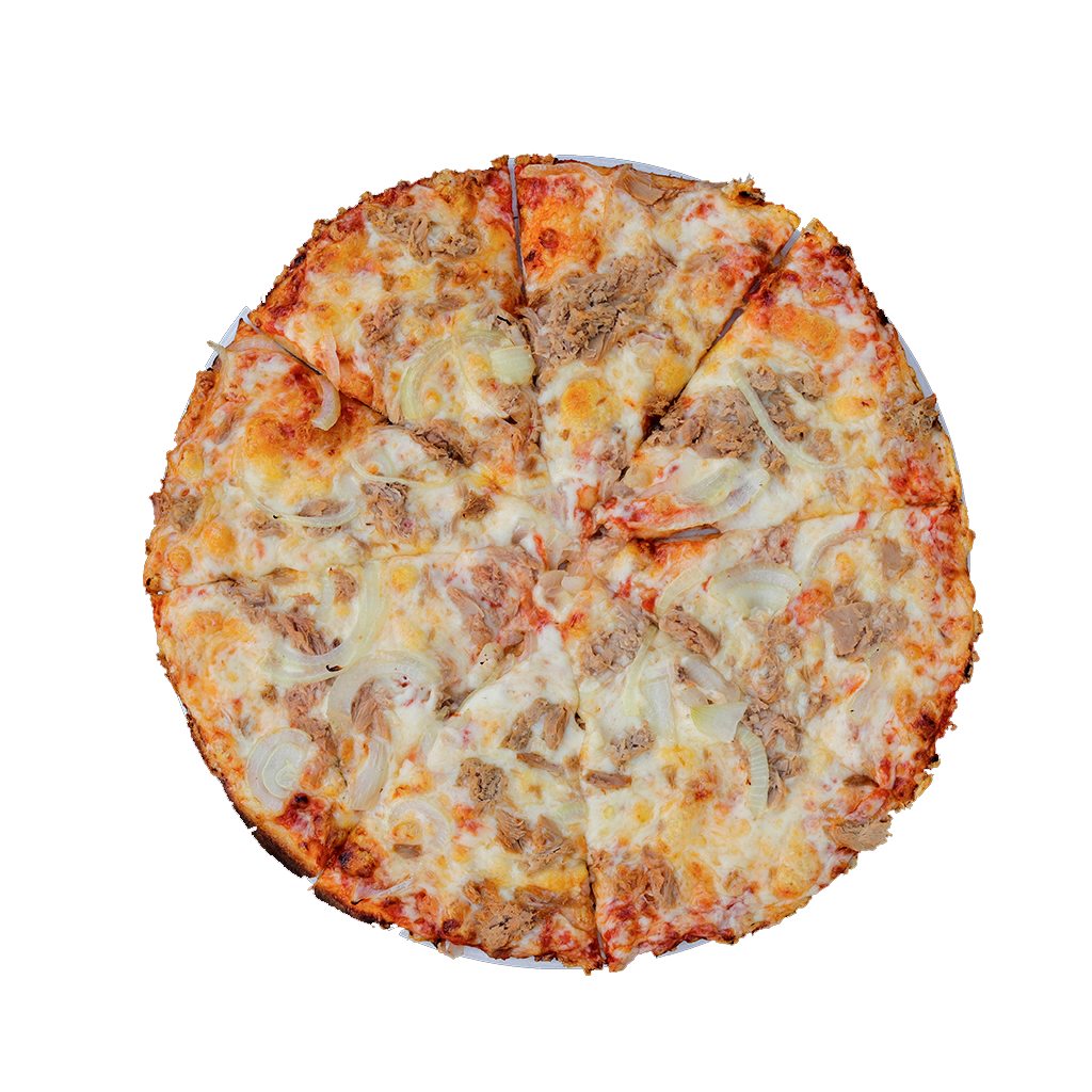 PIZZA 14 TONNO - Pizza TONNO — tomato, sýr, tuňák a cibule. Šťavnatá, čerstvá, přímo k vám domů. Objednej online!