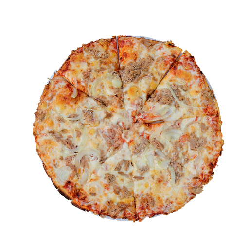 PIZZA 14 TONNO - Pizza TONNO — tomato, sýr, tuňák a cibule. Šťavnatá, čerstvá, přímo k vám domů. Objednej online!