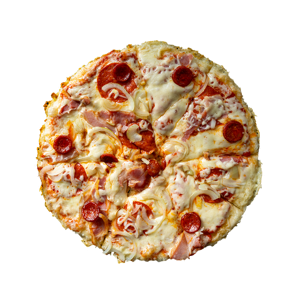 PIZZA 23 CASOLA - Pizza CASOLA — tomato, sýr, česnek, kysané zelí a slanina. Šťavnatá, čerstvá, přímo k vám domů. Objednej online!