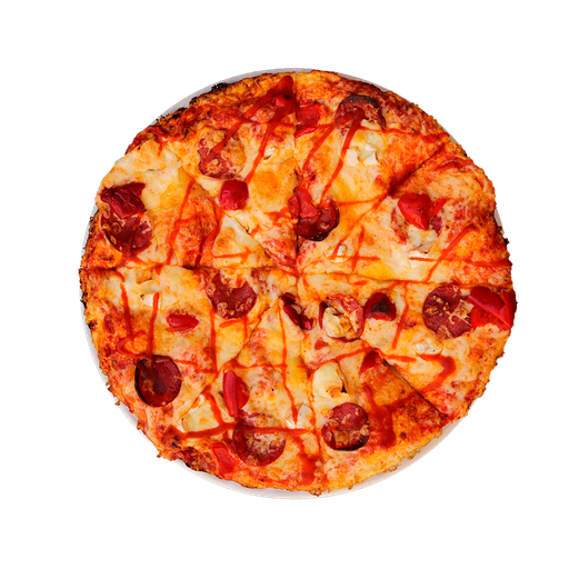 PIZZA 40 DEMONE - Pizza DEMONE — tomato, sýr, sýr s bílou plísní a paprikový salám. Šťavnatá, čerstvá, přímo k vám domů. Objednej online!