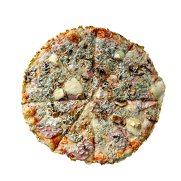 PIZZA 42 STEFANO - Pizza STEFANO — tomato, sýr, šunka, niva a žampiony. Šťavnatá, čerstvá, přímo k vám domů. Objednej online!