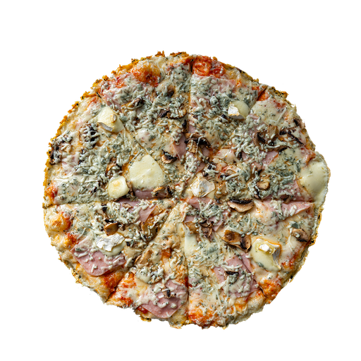 PIZZA 42 STEFANO - Pizza STEFANO — tomato, sýr, šunka, niva a žampiony. Šťavnatá, čerstvá, přímo k vám domů. Objednej online!