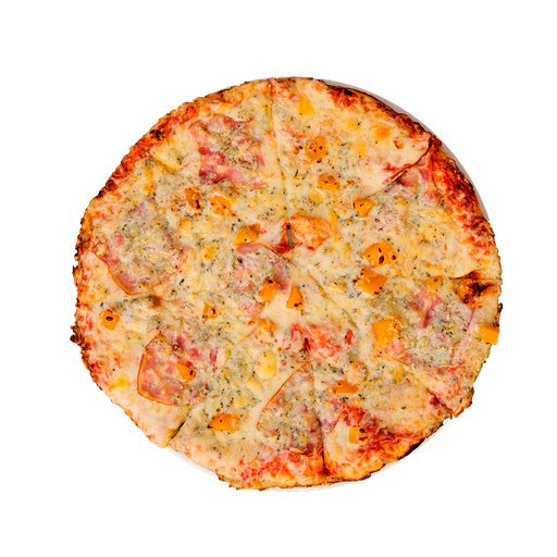 PIZZA 44 SICILIANA - Pizza SICILIANA — tomato, sýr, slanina, broskev a niva. Šťavnatá, čerstvá, přímo k vám domů. Objednej online!