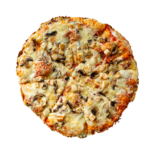PIZZA 54 POLLO E FUNGHI - Pizza POLLO E FUNGHI — tomato, sýr, kuřecí maso a žampiony. Šťavnatá, čerstvá, přímo k vám domů. Objednej online!