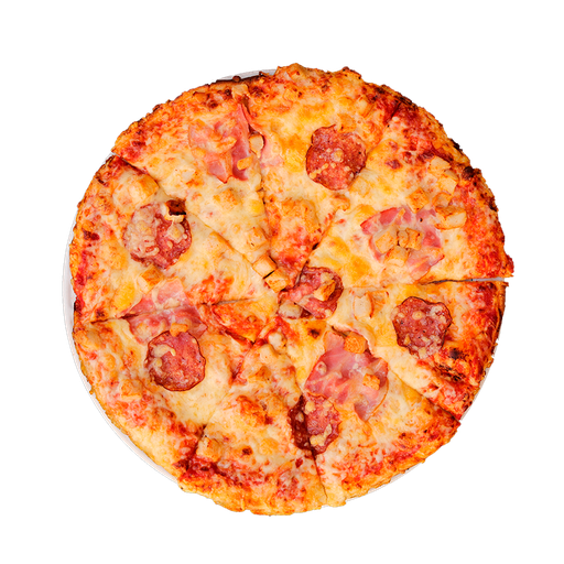 PIZZA 57 POLLO E SALSICCIA - Pizza POLLO E SALSICCIA — tomato, sýr, salám a slanina. Šťavnatá, čerstvá, přímo k vám domů. Objednej online!