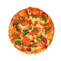 PIZZA 63 PARMA - Pizza PARMA — tomato, sýr a sušená italská šunka. Šťavnatá, čerstvá, přímo k vám domů. Objednej online!