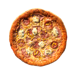PIZZA S PLNĚNÝM OKRAJEM 68 PIENO DI DAVID - Pizza PIENO DI DAVID — tomato, uzený sýr, šunka a salám. Šťavnatá, čerstvá, přímo k vám domů. Objednej online!