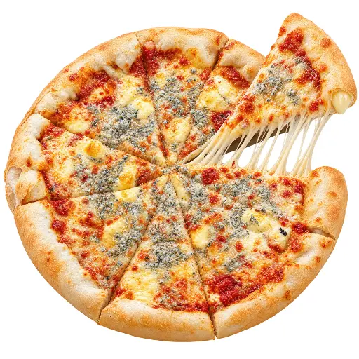 PIZZA S PLNĚNÝM OKRAJEM 70 SEI FORMAGGI - Pizza SEI FORMAGGI — tomato, sýr, niva, uzený sýr a mozzarella. Šťavnatá, čerstvá, přímo k vám domů. Objednej online!